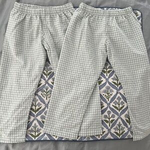 Kids' Light Gray Gingham Elastic Waist Pants